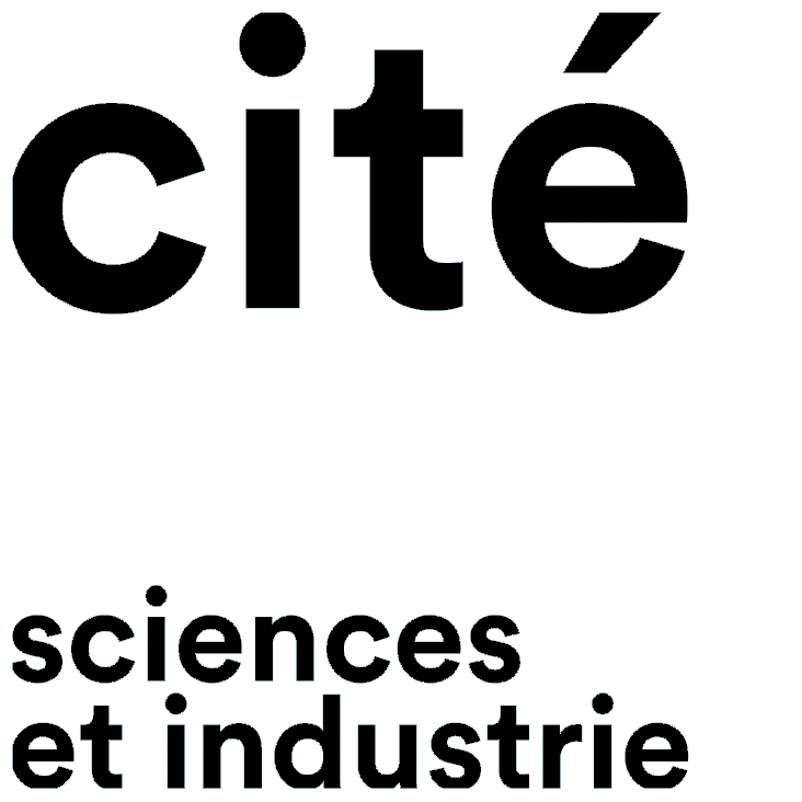 logo Cité, sciences et industrie. En coproduction pour l'exposition IA : Double Je