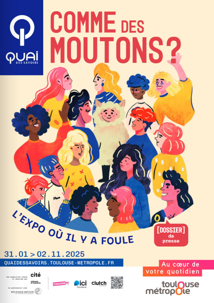 Affiche de l'exposition Comme des moutons au Quai des Savoirs